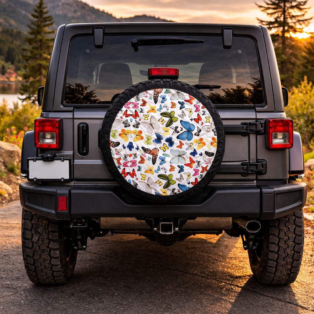 NEW 14" Butterfly Print Spare Tire Wheel Cover - Waterproof for Jeep Trailer RV
